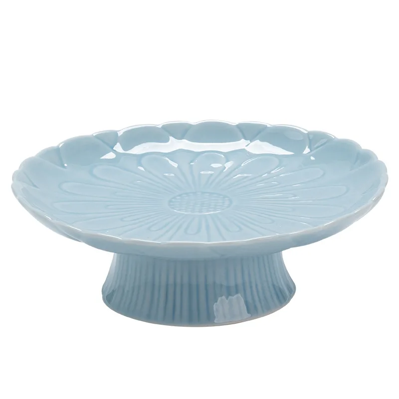 

Ceramic tall fruit plate, fruit plate, large dim sum refreshment plate