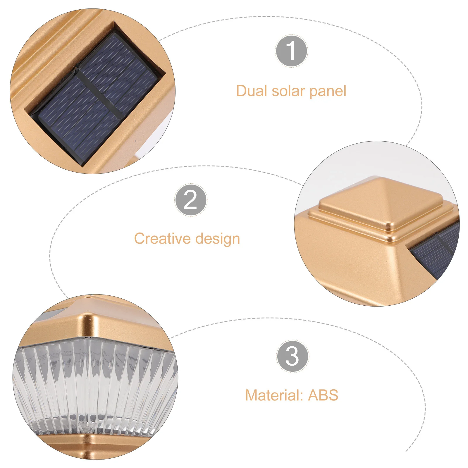 

Safe Stable Solar Post Light Waterproof Design Outdoor Column Lamp Easy to Use for Park Corridor Outdoor Post Light Fixture