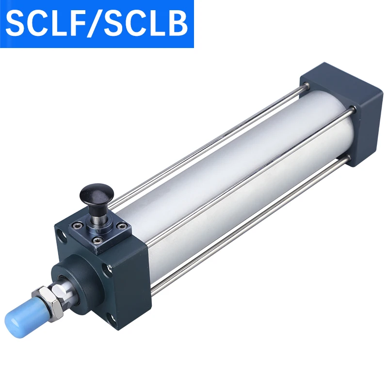 SCLF/SCLB Bore 50 63 80 100mm 50-500mm Stroke Front And Rear Locking Rod Air Pneumatic Cylinder Piston SCLF50X100-S