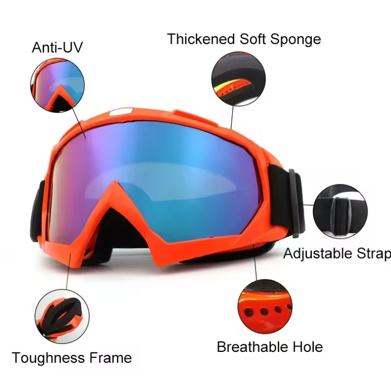 Gafas de esquí de montura grande, gafas multicolores de invierno para ciclismo, motocicleta, gafas antideslumbrantes a prueba de viento, gafas tácticas para deportes al aire libre