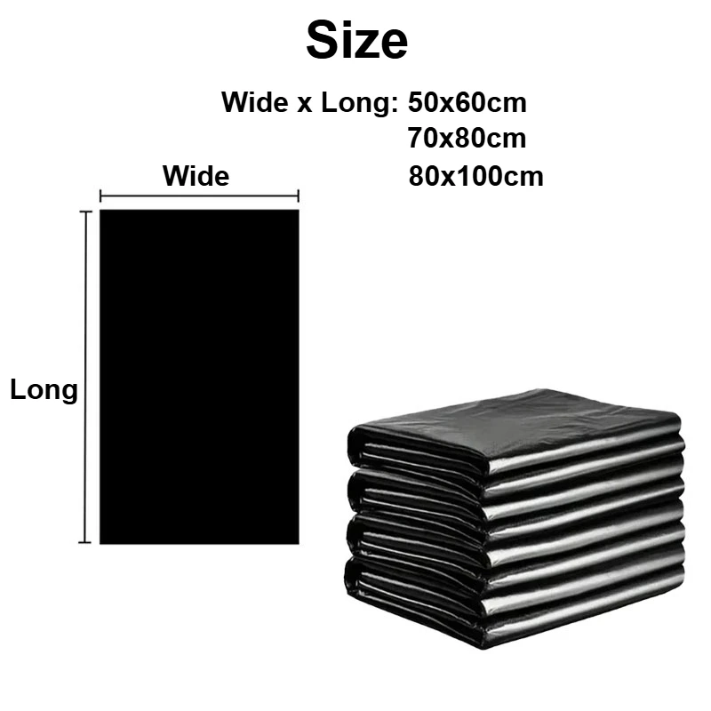 20/50/100PCS Thickened Black Large Capacity Garbage Bags Kitchen Hotel Cleaning Oversized Disposable Trash Bag