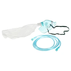 Masque médical Non respirant en PVC, masques faciaux à haute Concentration avec sangle élastique, tube d'oxygène de 2m pour adulte et enfant