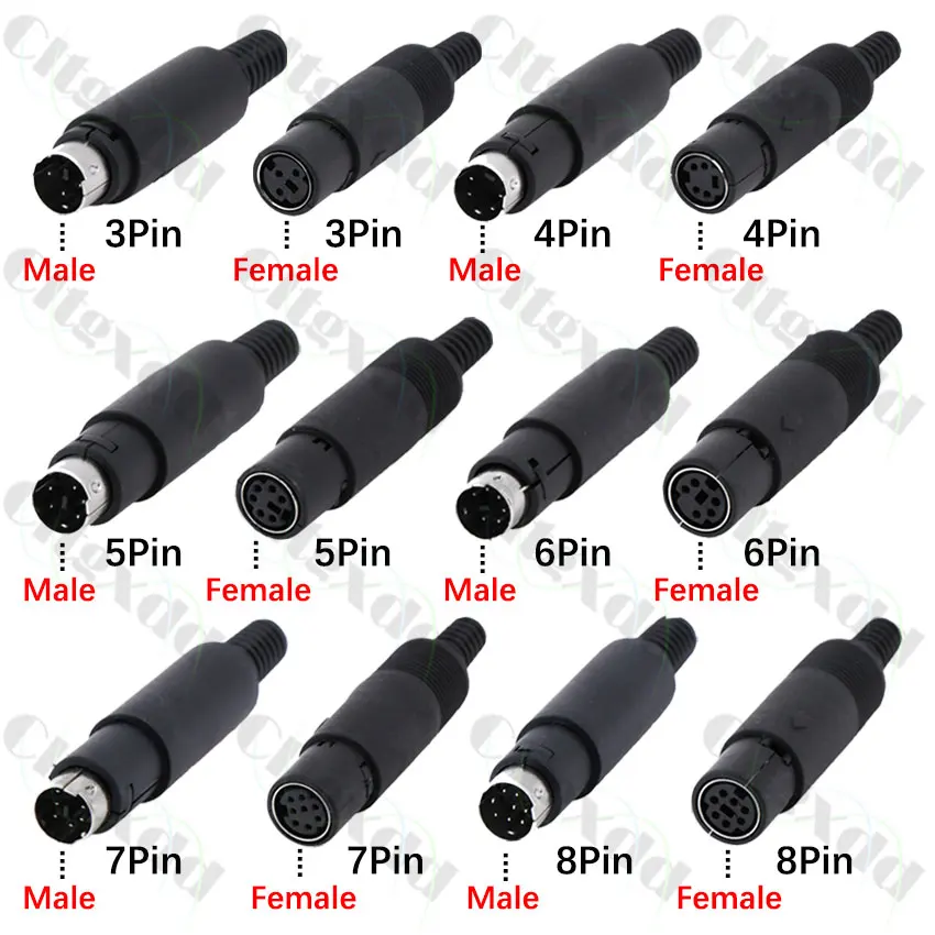 1PCS Mini DIN Stecker 3/4/5/6/7/8 PIN Chassis Kabel Montieren Männlich Weiblich Buchse 3-8Pin Schweißen Draht S Terminal Mini PS2 Stecker – Detail 1