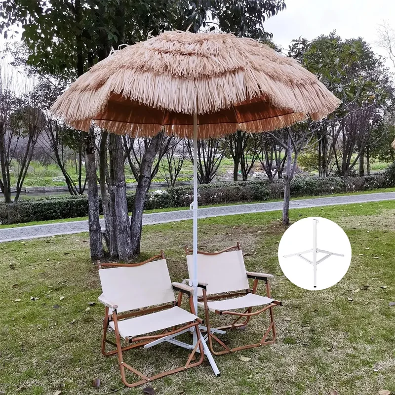 Simulated Straw Umbrella Reinforced Straw Umbrella Windproof and Rainproof Outdoor Sun Umbrella