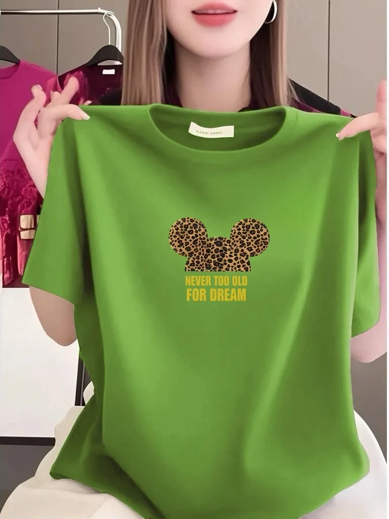 

Spring 2026 Regular Sleeve round Neck Overhead Mommy's Clothes Middle-Aged And Elderly Women's Printed Breathable Polyester T...