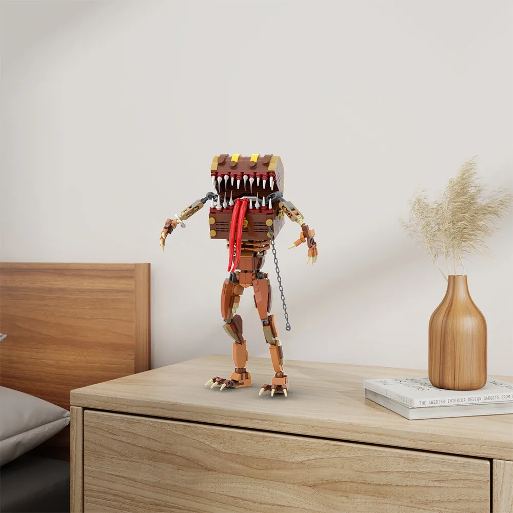 MOC Monster Treasure Box Monster Standing Puzzle Assembly Building Block Toy Tabletop Ornament Boys Hobby Collection Bricks Gift