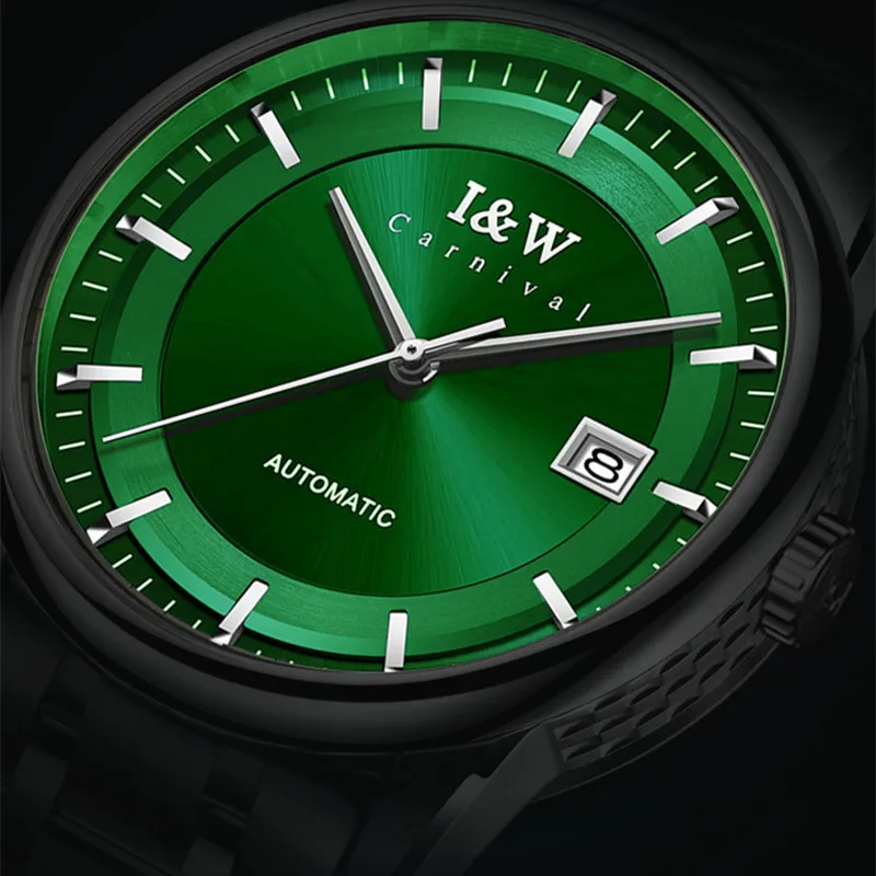 Switzerland I&W CARNIVAL Luxury Brand Japan MIYOTA Automatic Mechanical Sapphire Men\'s Watches Waterproof Auto Date Clocks 572G