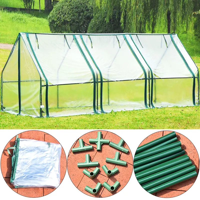 Plant Greenhouse With Frame Gardening Antifreeze Green House Outdoor Indoor Garden Flowe Potted Frost Rain Protection Grow Tent