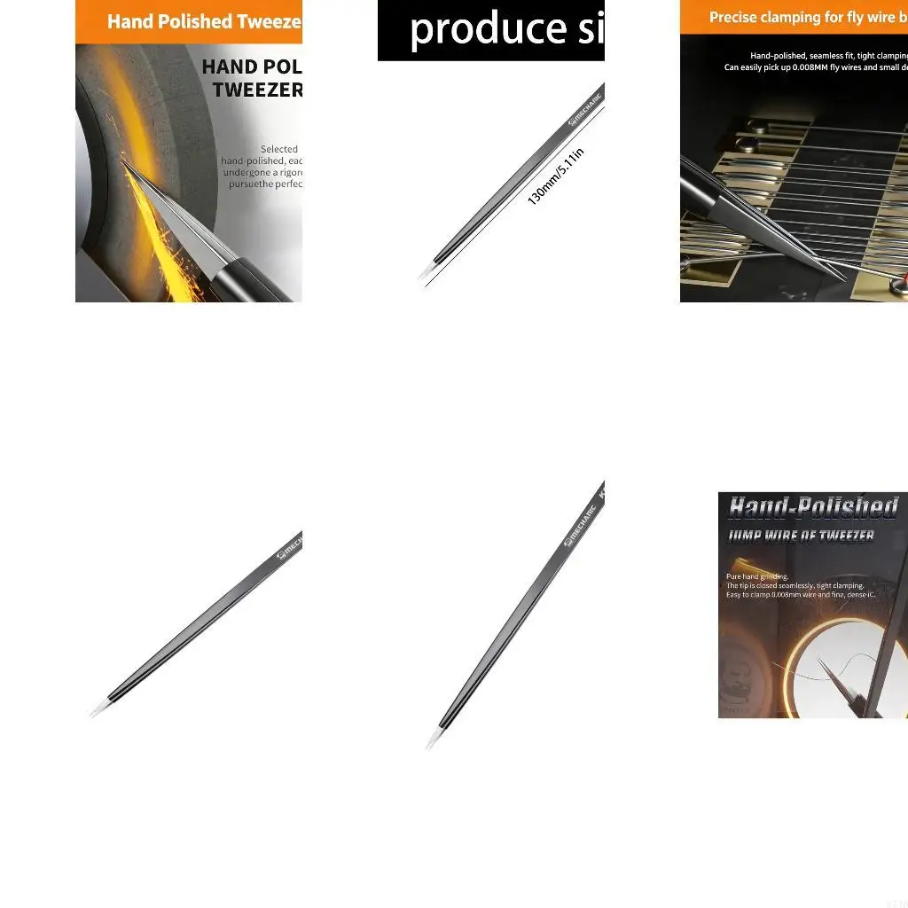 

Stainless Steel Black Tweezer Professional Maintenance Tool 0.008Mm Electronics 37JD
