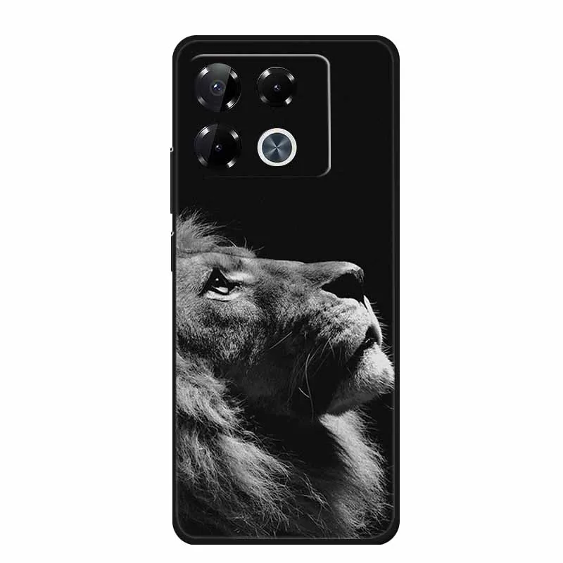 Dla Infinix Note 40 Pro etui na telefon lwa wilk czarne silikonowe miękka tylna obudowa etui do Infinix Note 40 Pro Plus Case 40Pro Plus