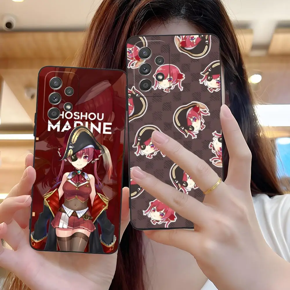 Holo Houshou Marine Mobile Phone Case for Samsung Galaxy A56 55 54 53 52 51 36 35 34 23 16 15 5G Colorful Cover Cover Cellphones