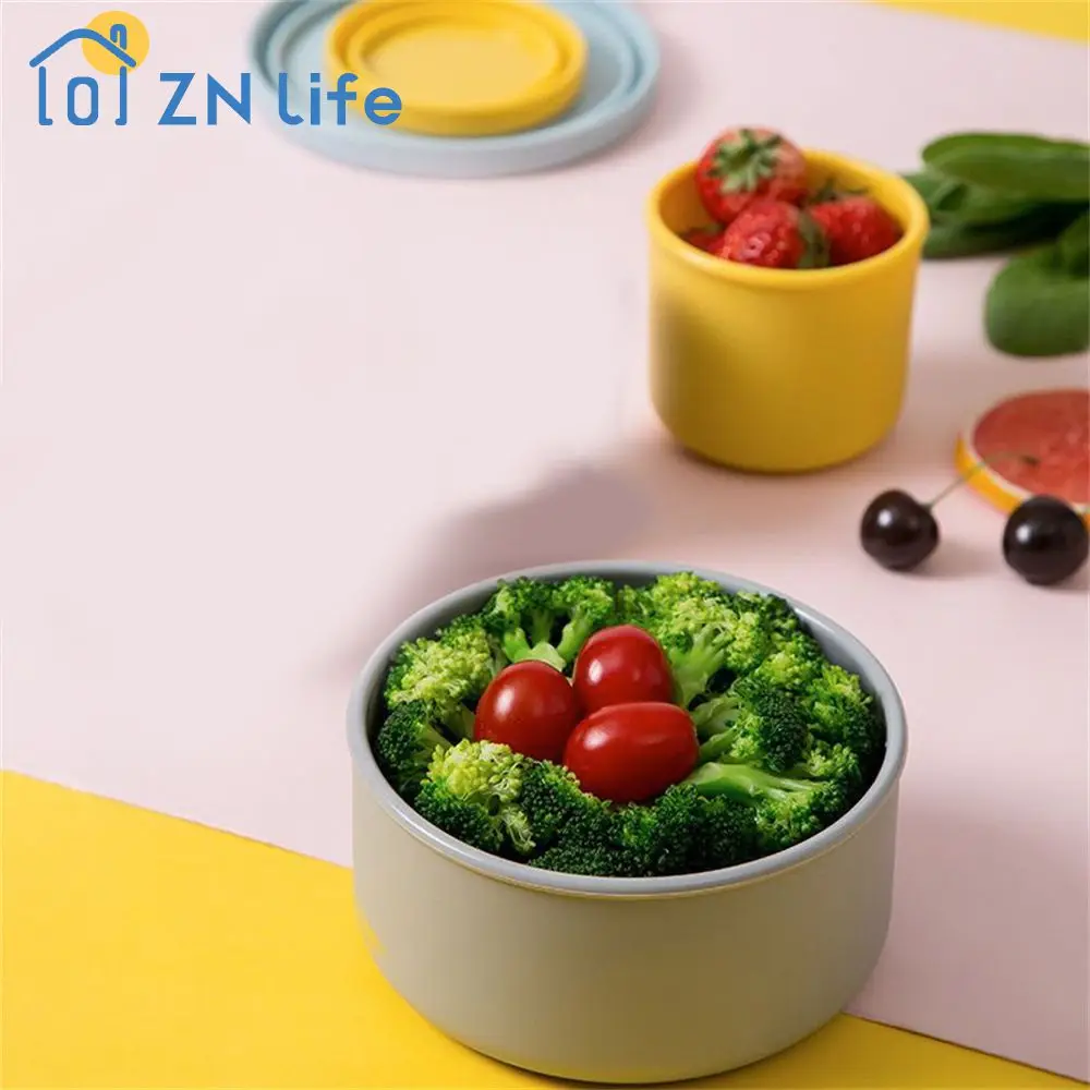 Bento Box Watertight Convenient Outer Band Blue Yellow Bento Box Storage Box Microwave Heating Storage Orange Lunch Box