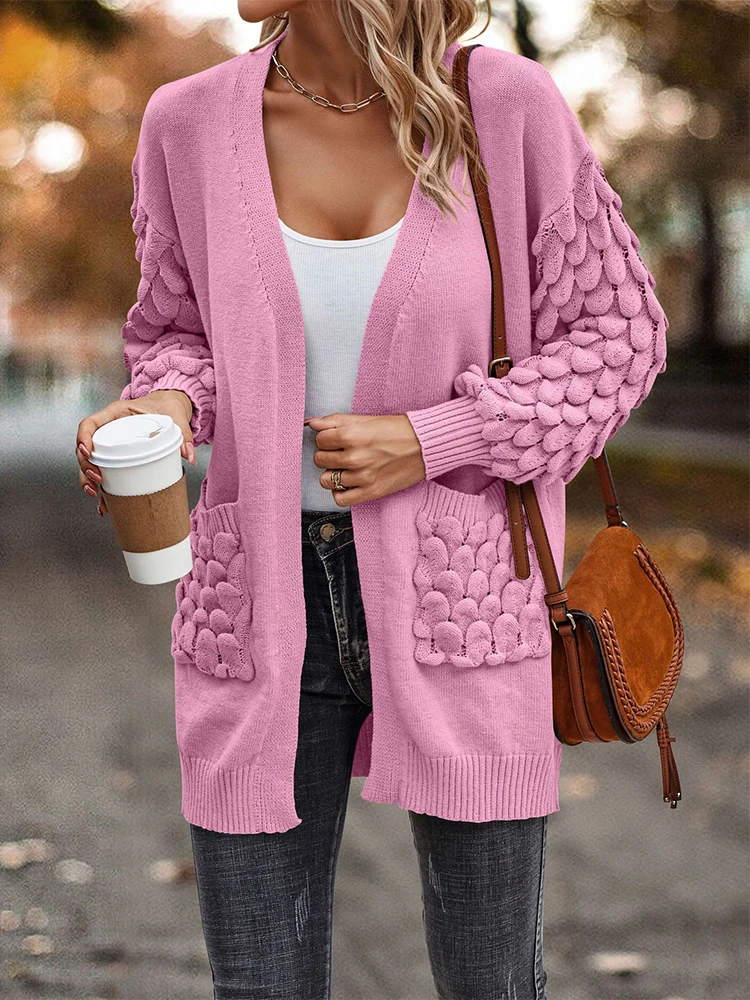 

TARUXY Knitted Light Weight Cardigan Women Summer Slim V Neck Long Sleeve Coat Autumn Casual Pink Cardigans For Girls 2023 New