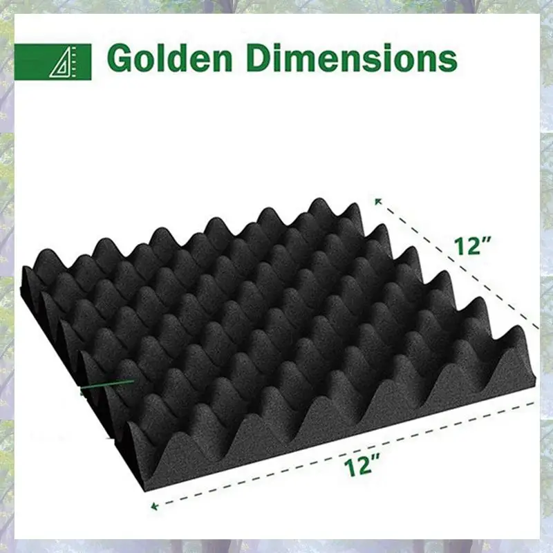 24 عبوة من ألواح الرغوة الصوتية ذاتية اللصق، لوحة حائط معالجة عازلة للصوت مقاومة للحريق، تقلل من رغوة الضوضاء للاستوديو، إلخ