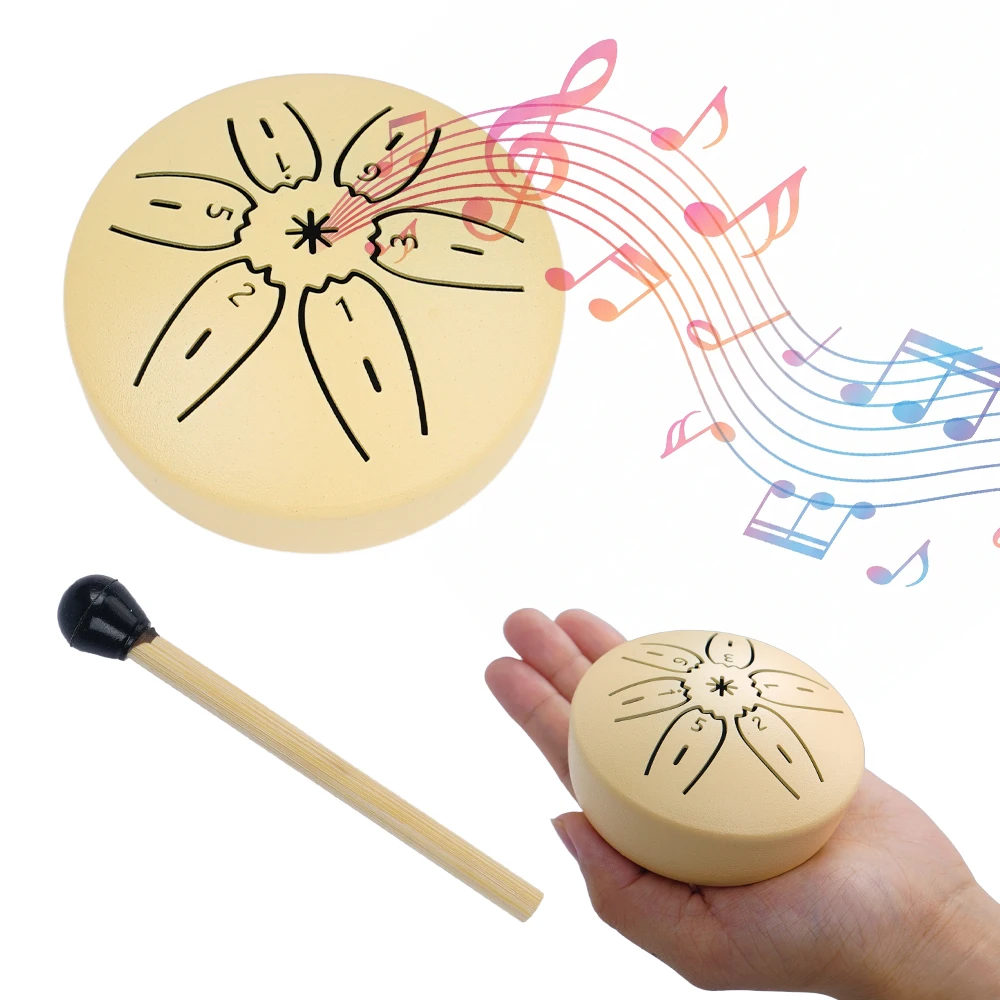3 Zoll 6-Noten Bunte Regentrommel für Outdoor-Instrumente Mini Handpan Trommel Stahlzungentrommel für Yoga Meditation Geschenk – Detail 9