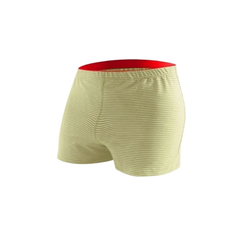 

M-5XL Men's Sexy Cotton Striped Aro Pants With Built-in U-shaped Pouch Boxer Panties Men Sports Shorts BF Comfortable Underwear