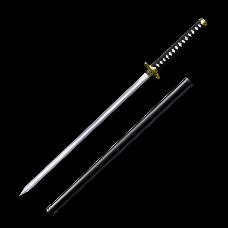 Anime Cosplay Chinese Sword,Metal Carbon Blade,Wooden Scabbard,Alloy Fitting Swords,Craft Training Props,Non Sharp