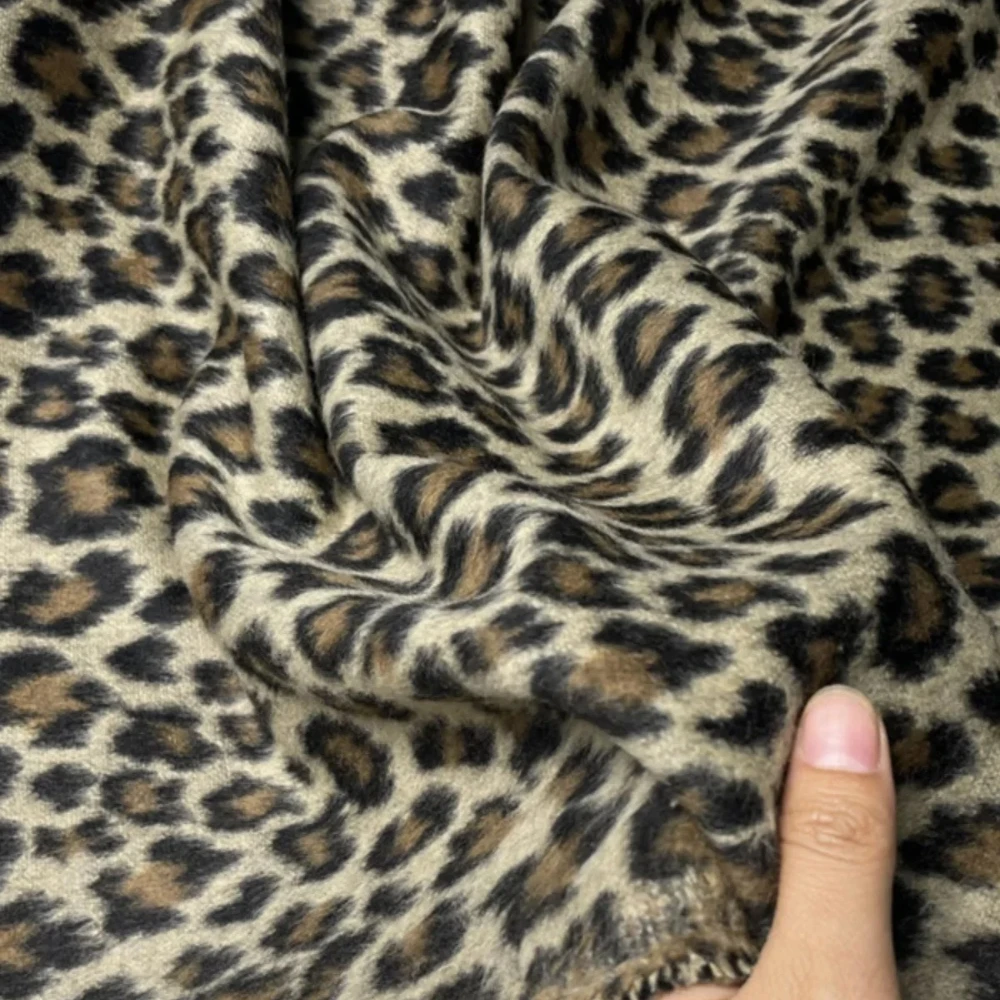 

Leopard Print Single-sided Wool Fabric for Autumn Winter DIY Handmade Dress Set Coat Clothing Soft Bag Fabrics Cloth Per Meter
