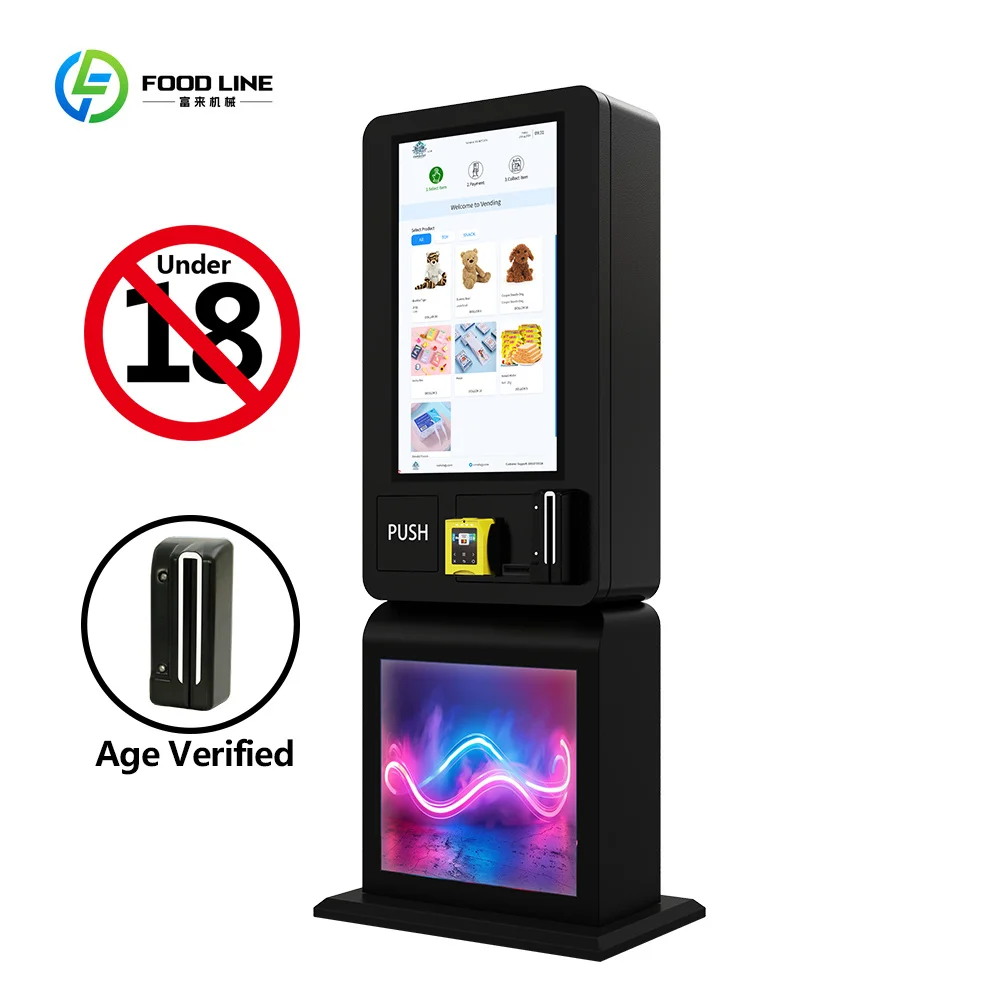 Tobacco Small Vending Machine for Shopping Mall with Age Verification Digital Display Free Stand Cbd Puff Wall Vending Machine