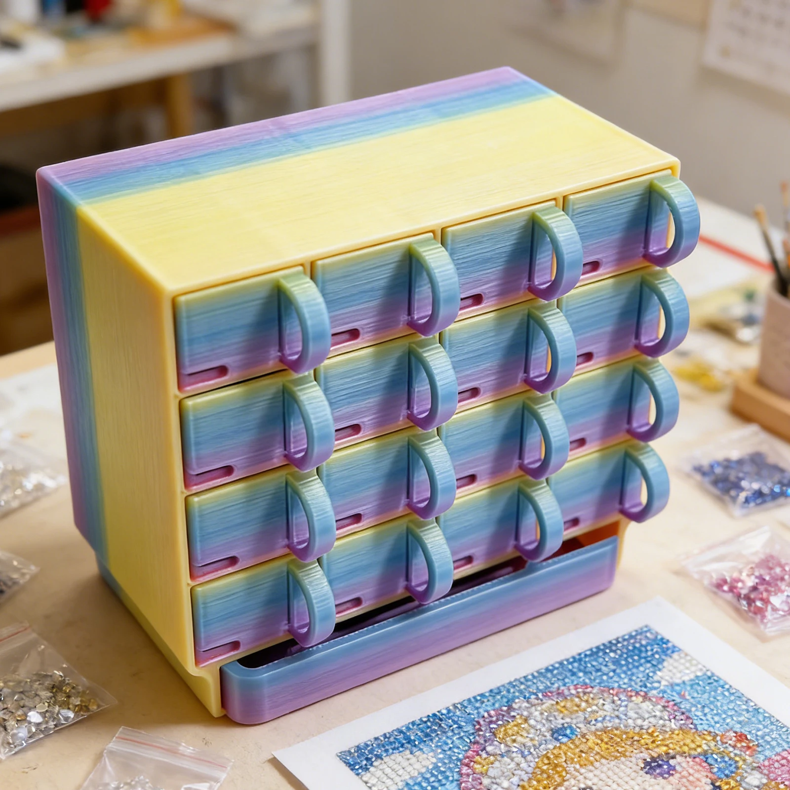 

Портативный пластиковый контейнер для алмазной вышивки, 16 ячеек, коробка для хранения бисера, цветная коробка для алмазной живописи и вышивки