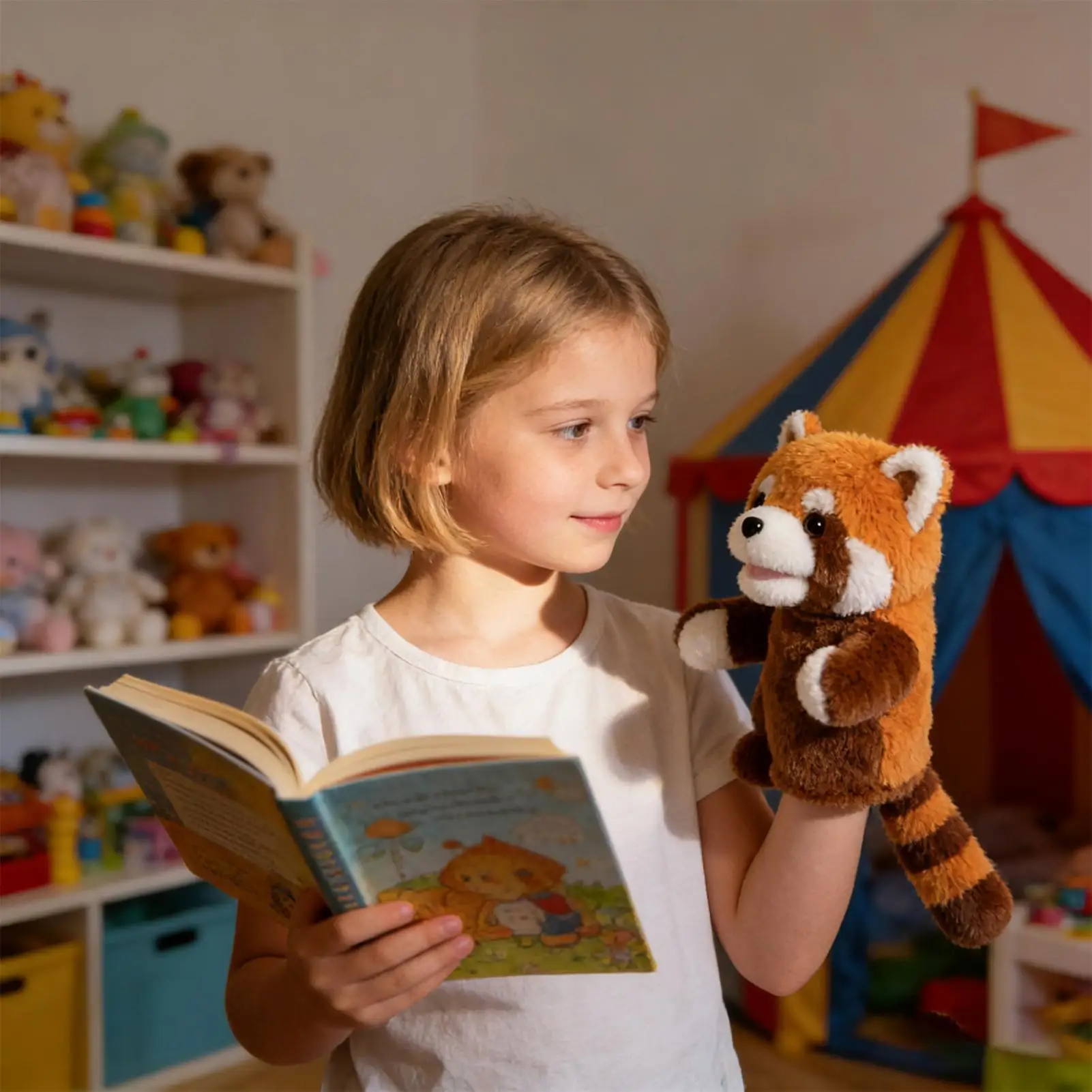 Animal Hand Puppets Soft Cute Educational Interactive Plush Toy Kids Animal Puppets For Children Boys Girls Family Friends