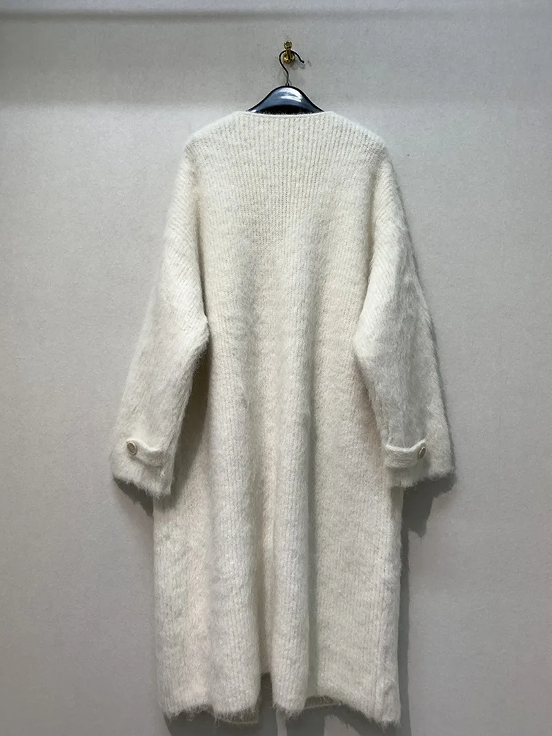 Kuzuwata High-definition 2024 Autumn Winter New Pull Femme Japanese Soft Comfortable Sweaters Long Mohair Cardigan Knit Jacket