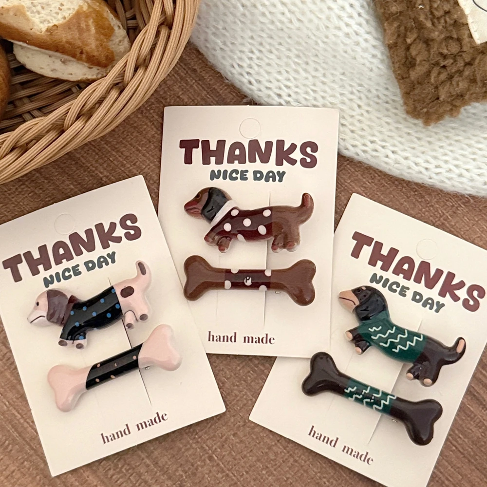 الكورية الاتجاه الجديد سبيكة الراتنج الكرتون الألماني العظام مشبك شعر 2 قطعة حفلة الطالب لطيف منقار البط كليب المرأة إكسسوارات الشعر #6