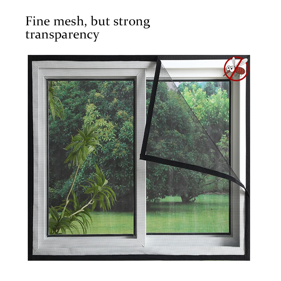 New mosquito screen, breathable and densely-woven mosquito and fly screen, self-adhesive, no drilling required, easy to install