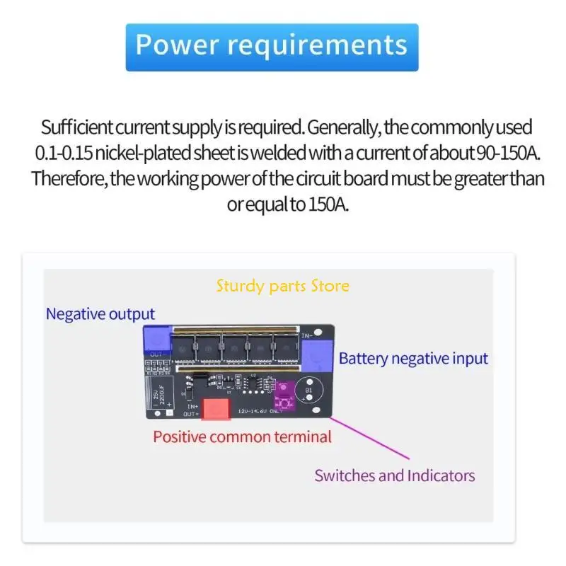 97QC SPOT Machine Machine Accessories Welding Culle Set DIY Portable 12V 18650 Battery
