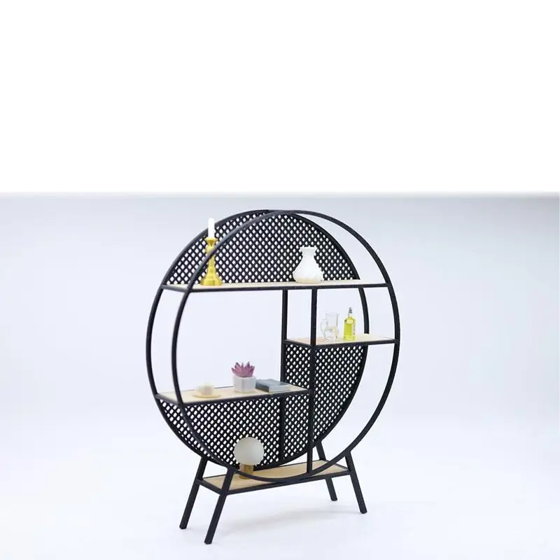 1 Stuks 1:12 Poppenhuis Miniatuur Ronde Opbergrek Model Chinese Stijl Simulatie Mini Meubels Ornament Accessoires-Speelgoed