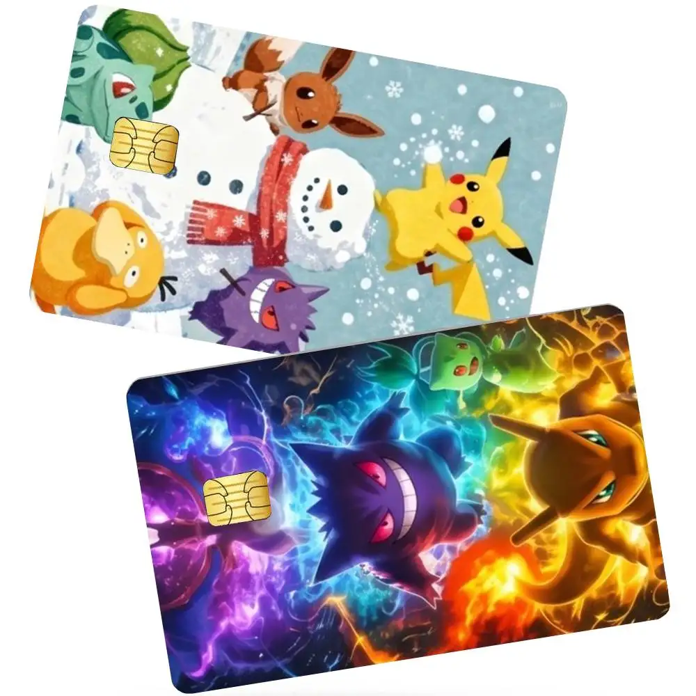 Game P-Pocket M-Monsters 4pcs Credit Card Skin Stickers Suitable for Bank Debit Subway Bus Transit Pass Decorative Cover view 4