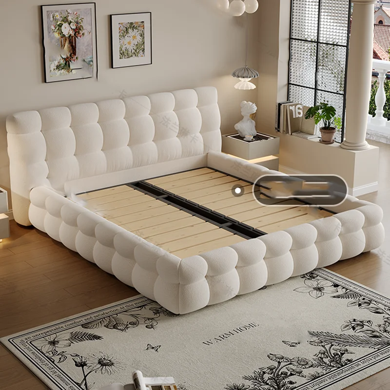 ألواح رأسية عائمة مزدوجة حديثة للسرير، منصة سرير لغرفة النوم بحجم كينج، تصميم أوروبي للأميرة، أثاث عصري من موبليس