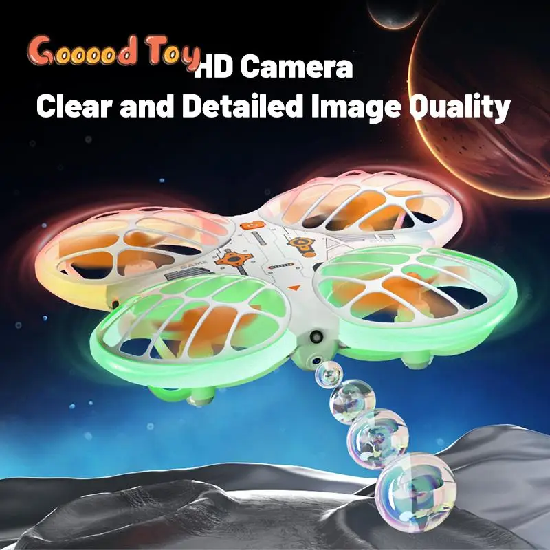 Mini RC Quadcopter Drone com luzes de néon, Câmera 8K HD, Evitar Obstáculos Inteligentes, Drones de Controle Remoto, Helicóptero Brinquedos para Crianças