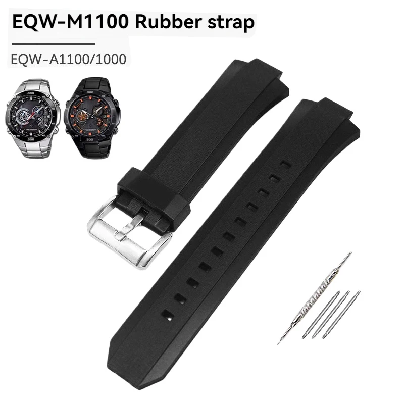 

Резиновый ремешок из смолы для Casio EDIFICE 5142 EQW-A1000 EQW-A1100 EQW-M1100, ремешок для часов, выпуклый силиконовый водонепроницаемый ремешок 13 мм
