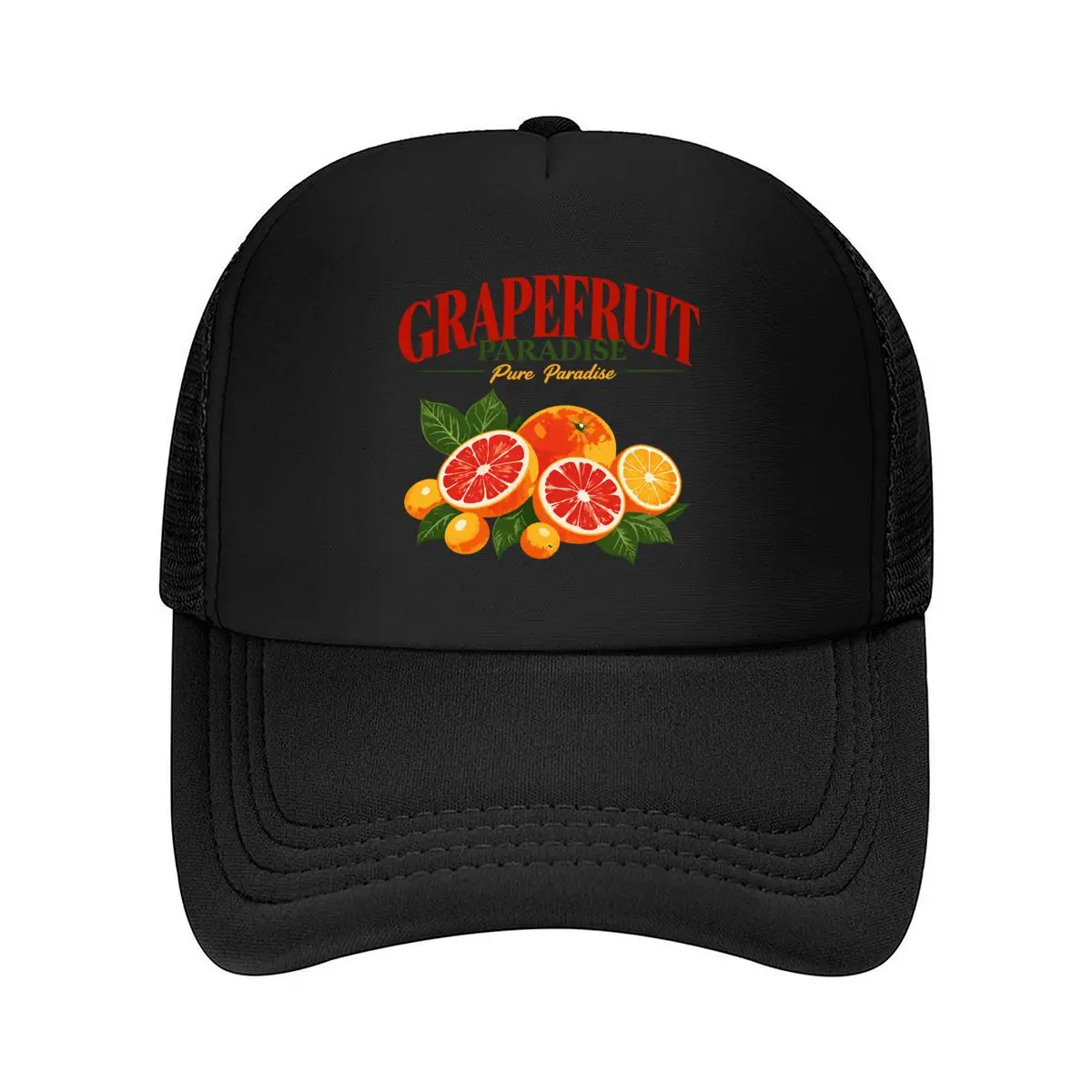 Grapefruit Paradise Pure Paradise Citrus Fruit Botanical Design Mesh Baseball Cap Hip Hop