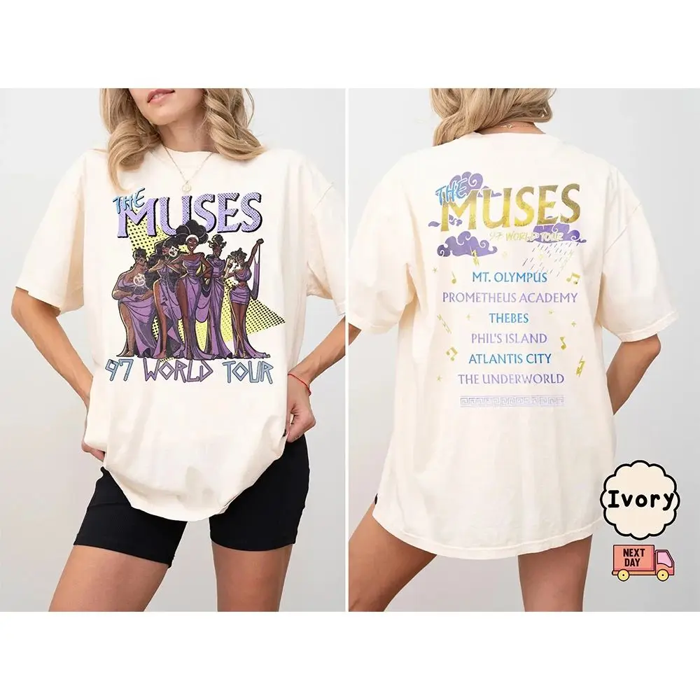 2026 Damen Retro Anime Cartoon T-Shirt Sommer Hercules The Muses 97 World Tour Komfort-Shirt Street Oversize Baumwoll-Sporttrikot – Detail 6