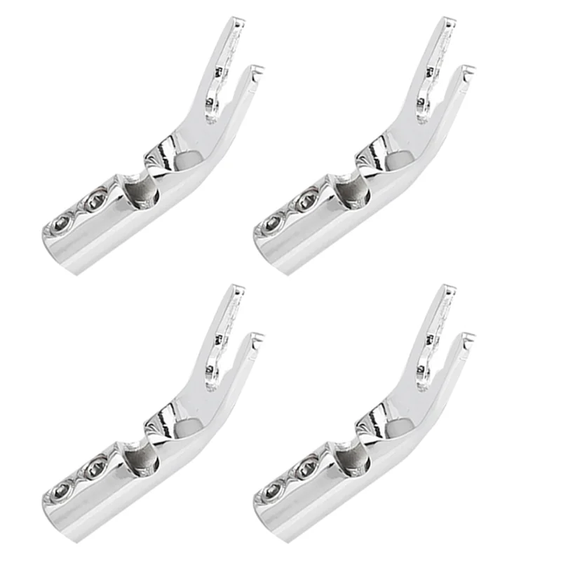 

B29C-32PCS HIFI Banana Y Spade U/Y Gold Plated Pure Copper Screw Fork Hifi Speaker Spade Connector Plugs-Silver