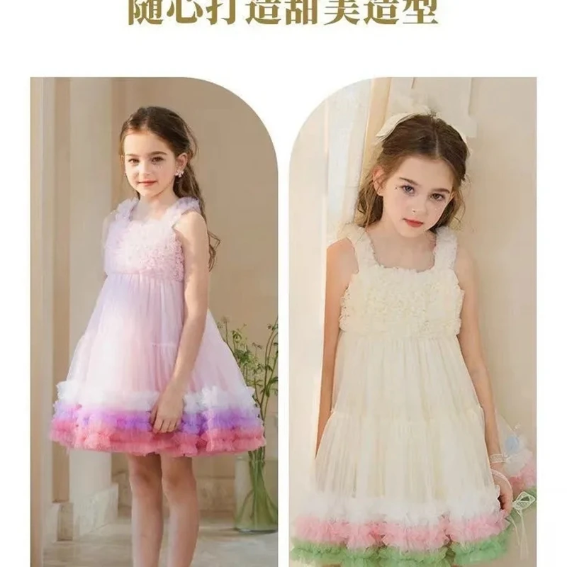 1-11Years Toddler Baby tutu Dress for Girls Sleeveless Princess Party Dresses Kids Cute Tank Outfits Clothing 2 3 4 5 6 7 8 9