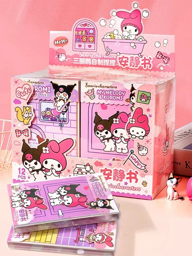 Sanrio Handmade Quiet Book para meninas, crianças DIY, série completa, grande livro, brinquedos de Kuromi, grande variedade de estilos, best-seller, novo