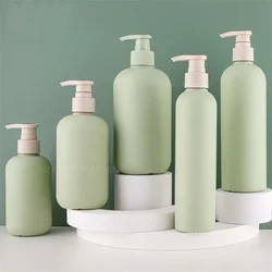 200/300/500ml Green Empty Plastic Pump Bottle for Liquid Lotion Shampoo Cosmetic Container with Pump Head Refillable Bottles