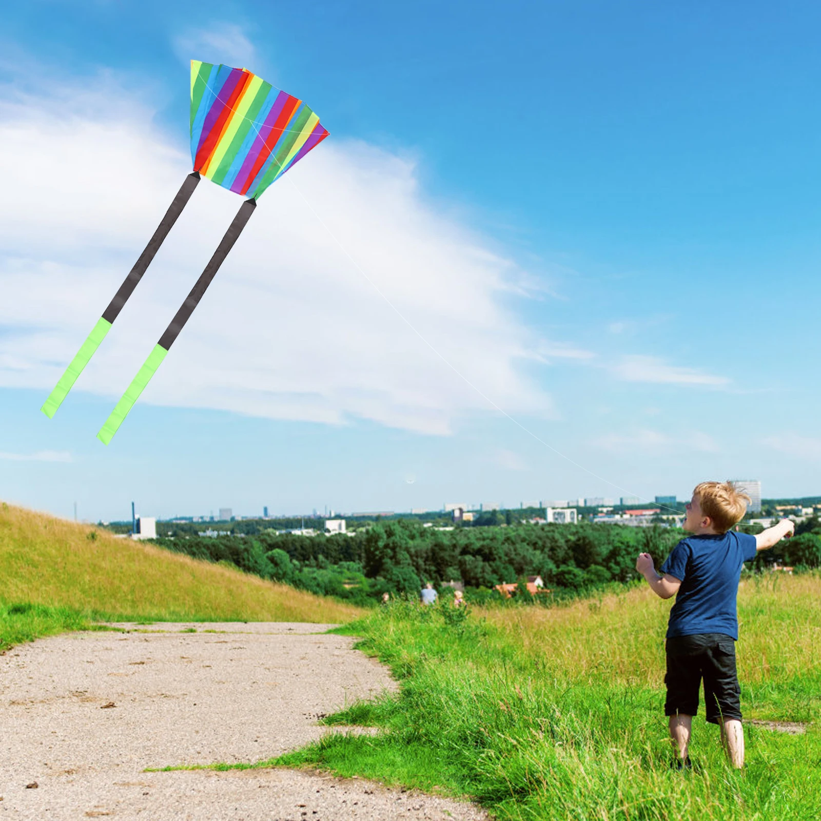 ริบบิ้นสีสันสดใส 10 เมตร สำหรับทำว่าวผาดโผน อุปกรณ์เสริมสำหรับเล่นว่าวกลางแจ้ง ทนทาน ลอยน้ำได้ หมุนได้ ว่าวเล่นเทคนิค