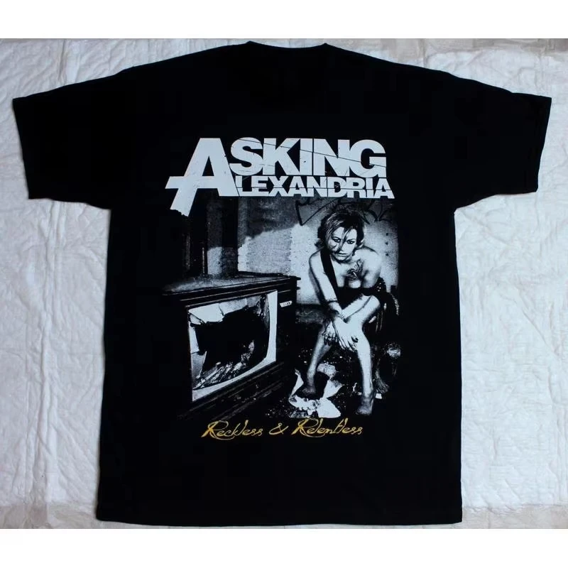 2026 New Cool Asking Alexandria Reckless and Relentless T Shirt Black Men