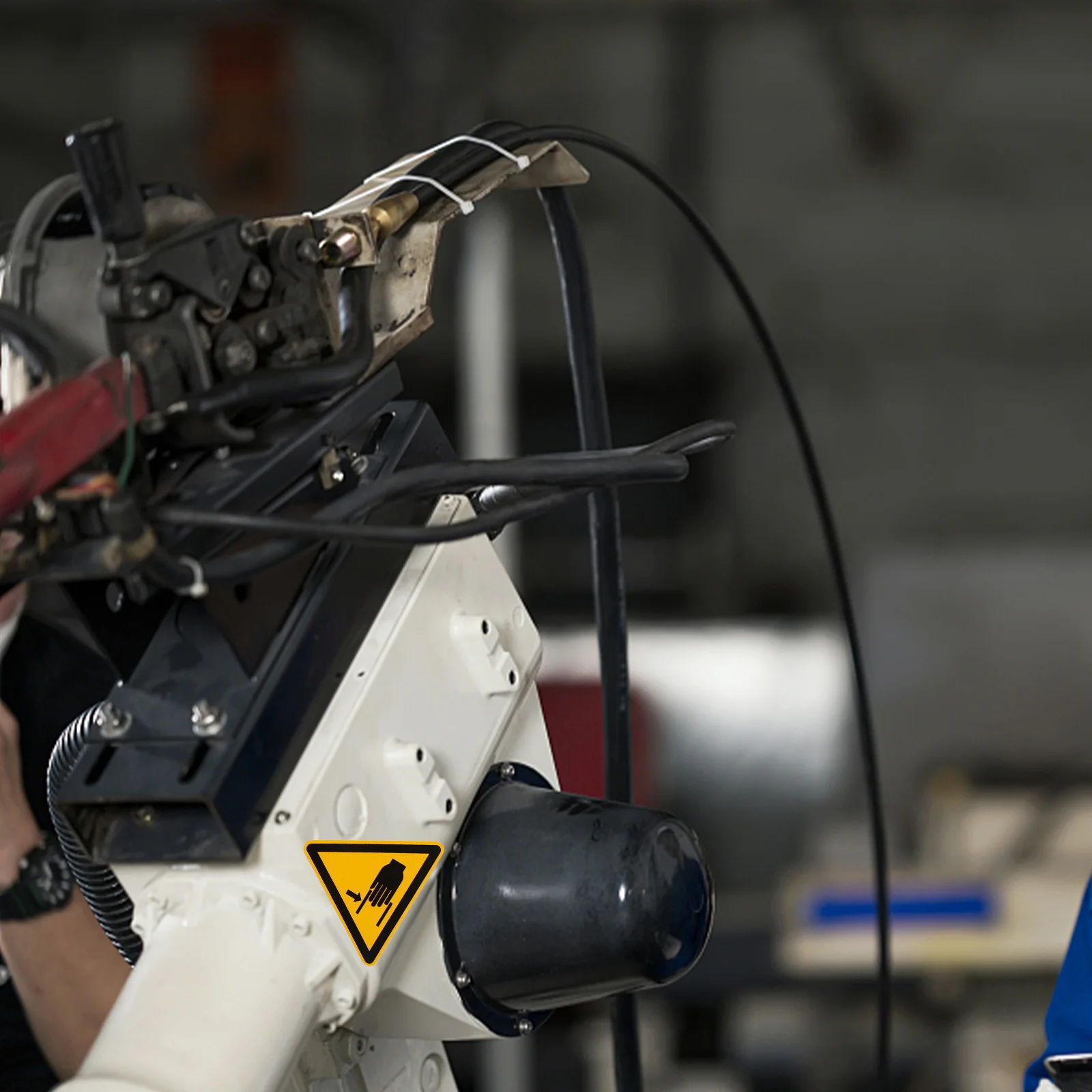 

6Pcs Safety Warning Sign Stickers Durable High Viscosity Hand Pinch Caution Labels for Machinery Workplace Safety Decals