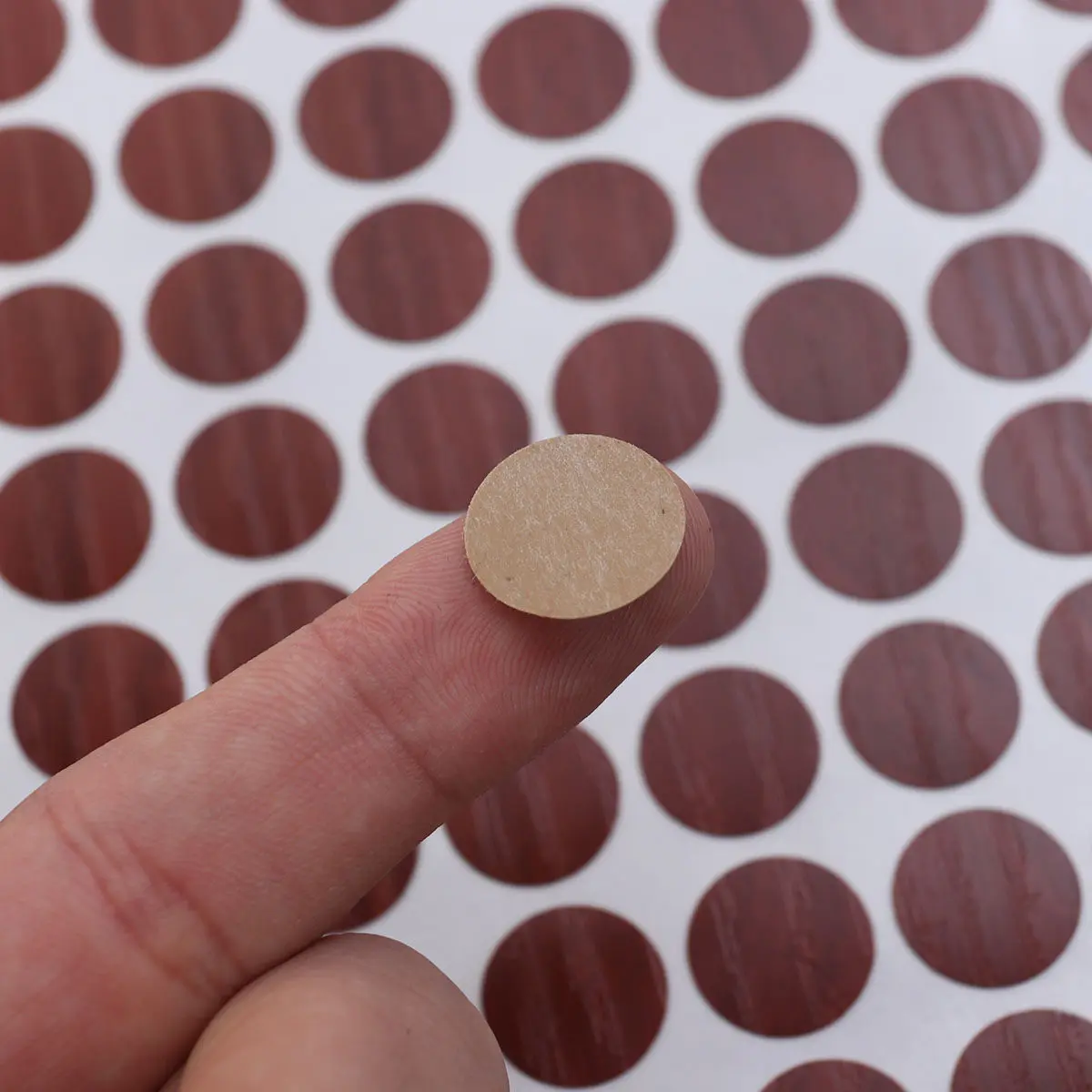 96Pcs Wood Look Screw Hole Stickers Waterproof Fadeless Eco Friendly PVC Caps for Wood Furniture Conceal Holes Smooth Surface