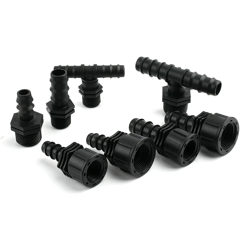 2~50PCS16,20,25mm PE Pipe Drip Irrigation Micro Spray Irrigation Accessories Internal External Thread Pagoda Joint Pipe Fittings