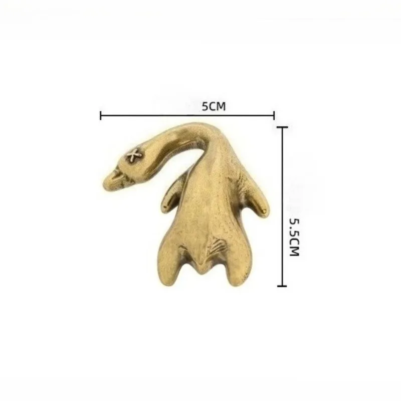 Creative Peking Duck Brass Figurine Funny Vintage Ornament Antique Finish Cute Duck Gift Home Decor Living Room Desk Decoration