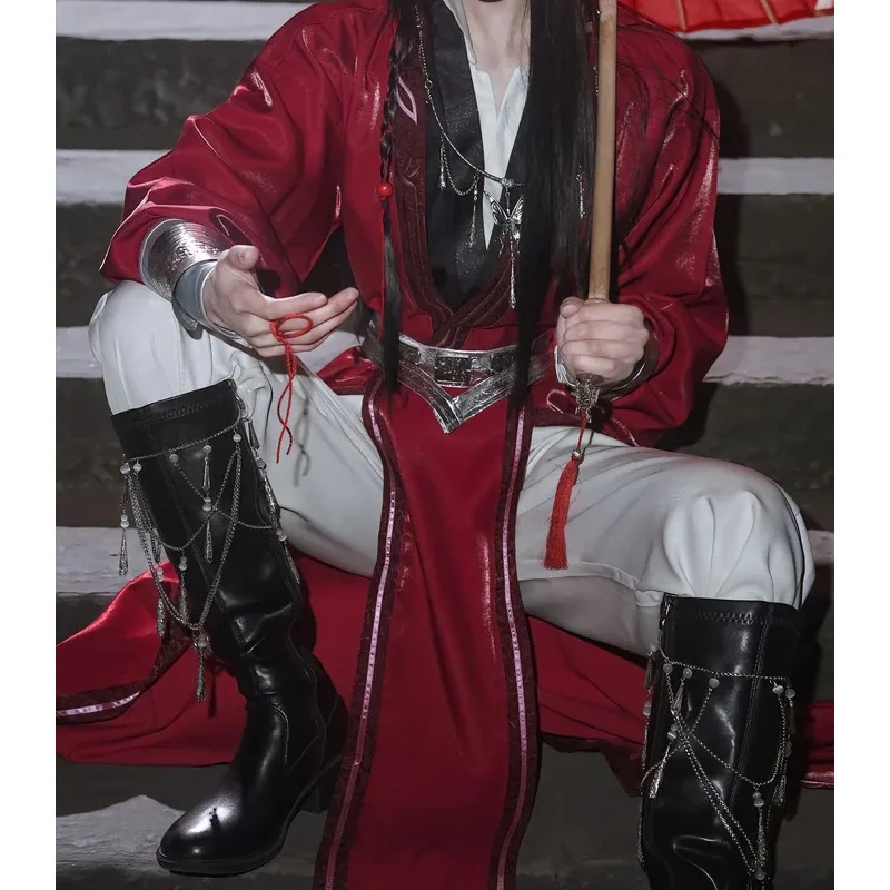 Disfraz de Cosplay Hua Cheng de la bendición oficial del cielo de la segunda serie, conjunto completo, traje Huacheng, uniforme de accesorios de Cosplay, novedad de 2024