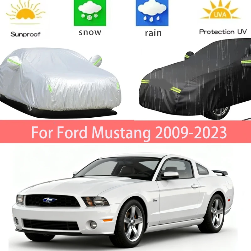 

For Ford Mustang 2009-2023 Full Car Covers Outdoor Sun Anti UV Rain Snow Dust Protection Oxford Cloth Accessories