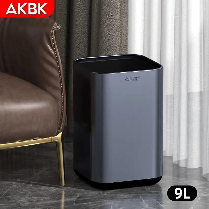 Living Room Trash Can Without Lid Household Stainless Steel Kitchen Large Capacity Toilet Premium Luxury Hotel Customize LOGO