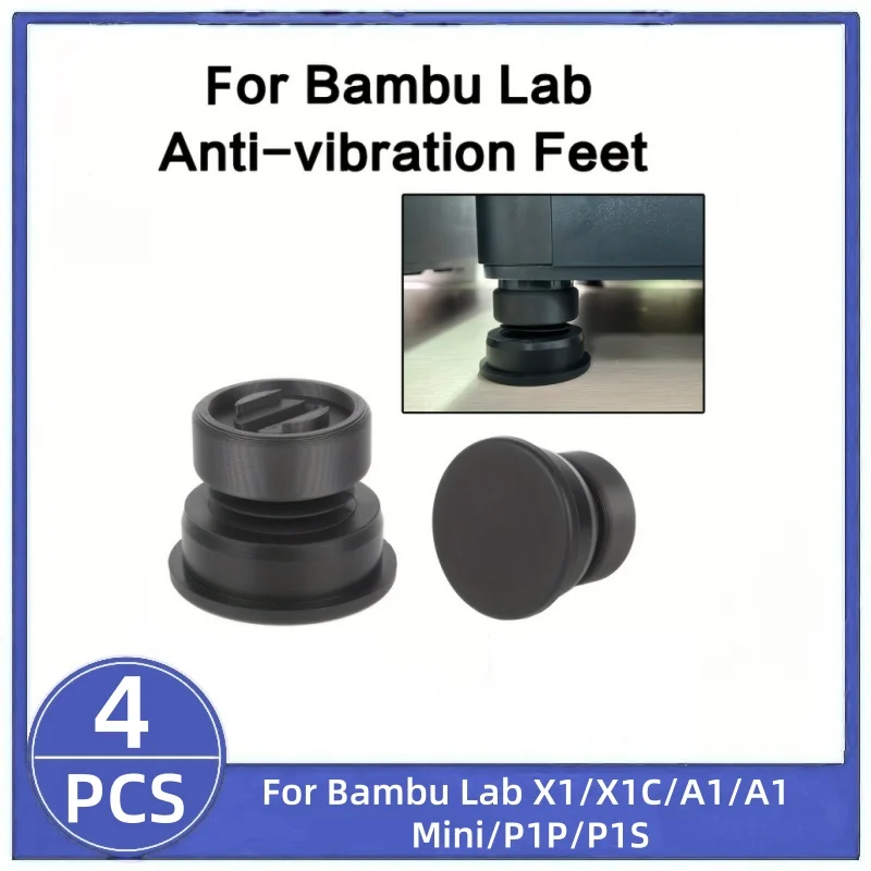 Verbesserte Anti-Vibrations-Füße für Bambu Lab X1/X1C/A1/A1 Mini/P1P/P1S, Rutschfeste Stoßdämpfende Staubdichte Gummipads